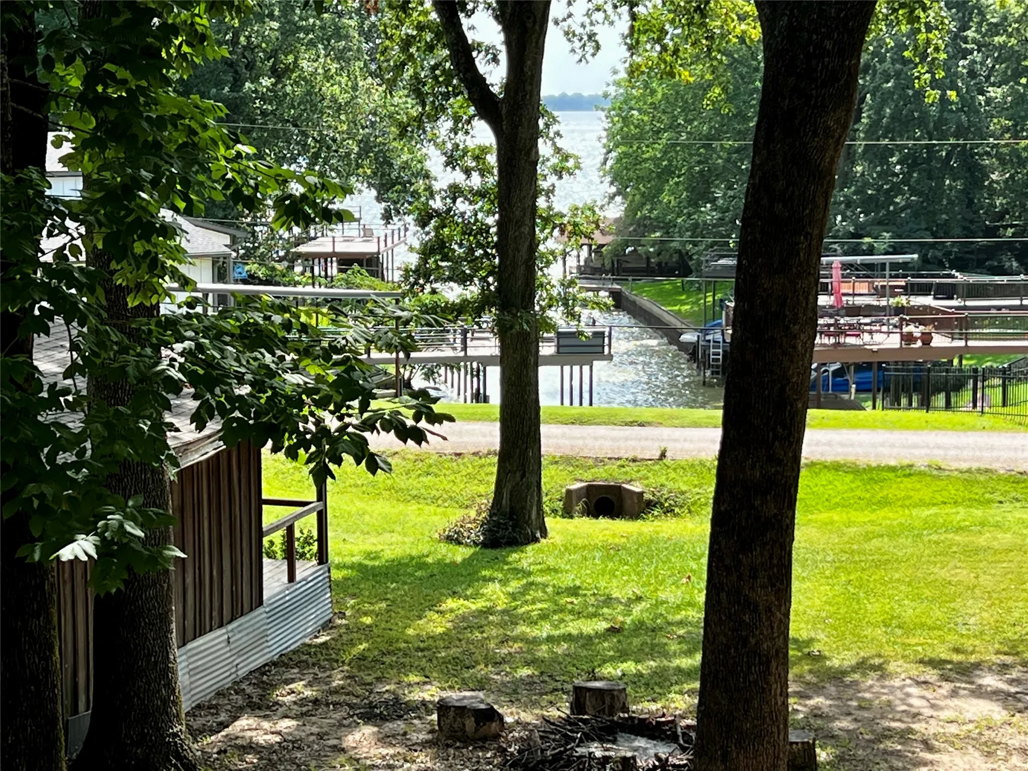 Upper deck water view of Cedar Creek Lake