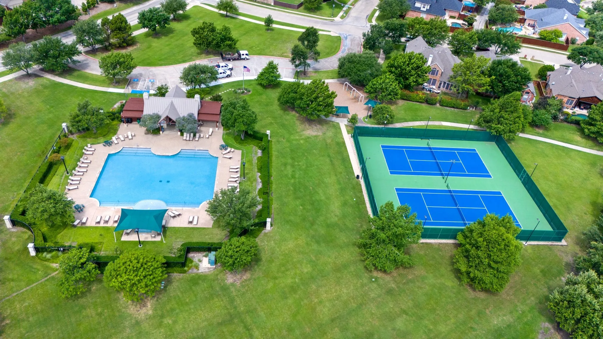 Neighborhood pool and tennis courts.