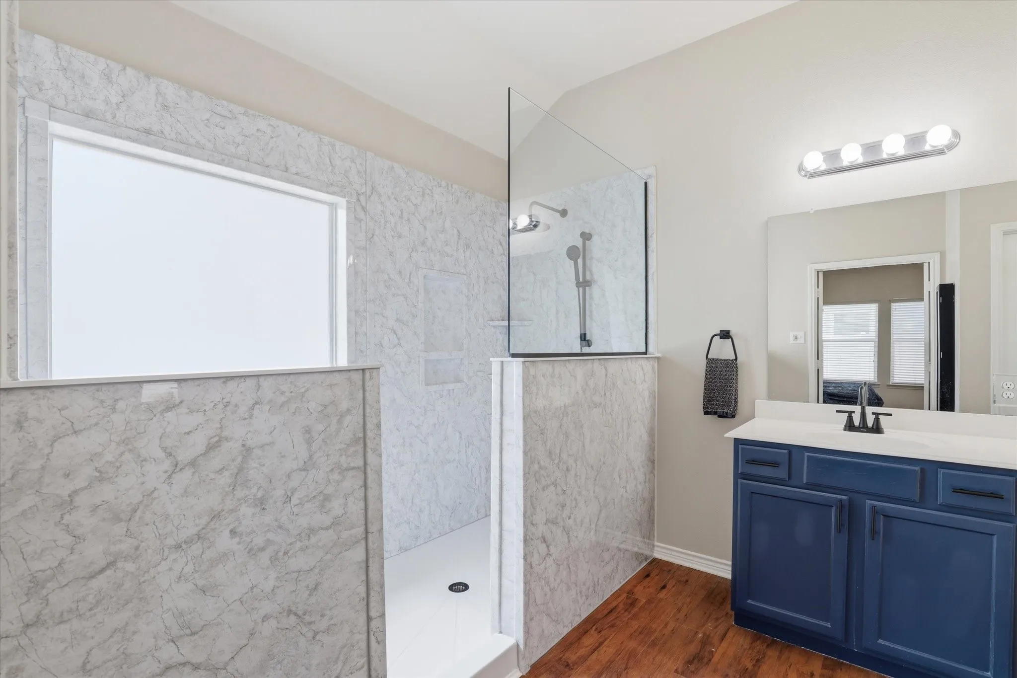 Hugh walk-in shower custom built