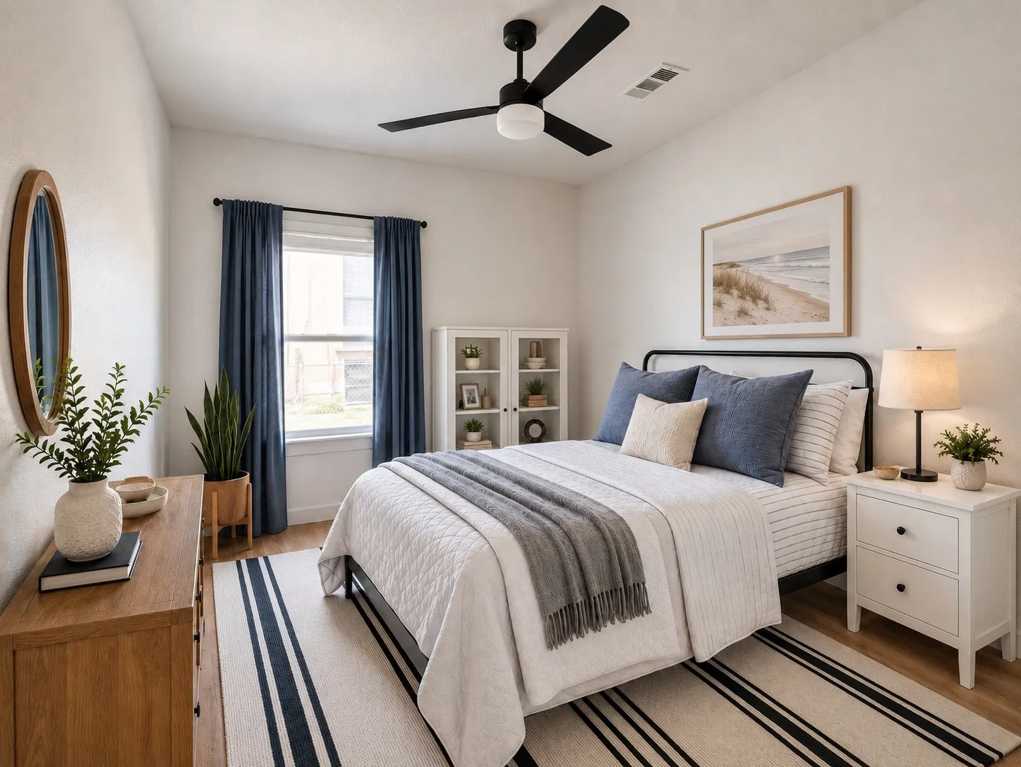 Light-toned wood-finish flooring