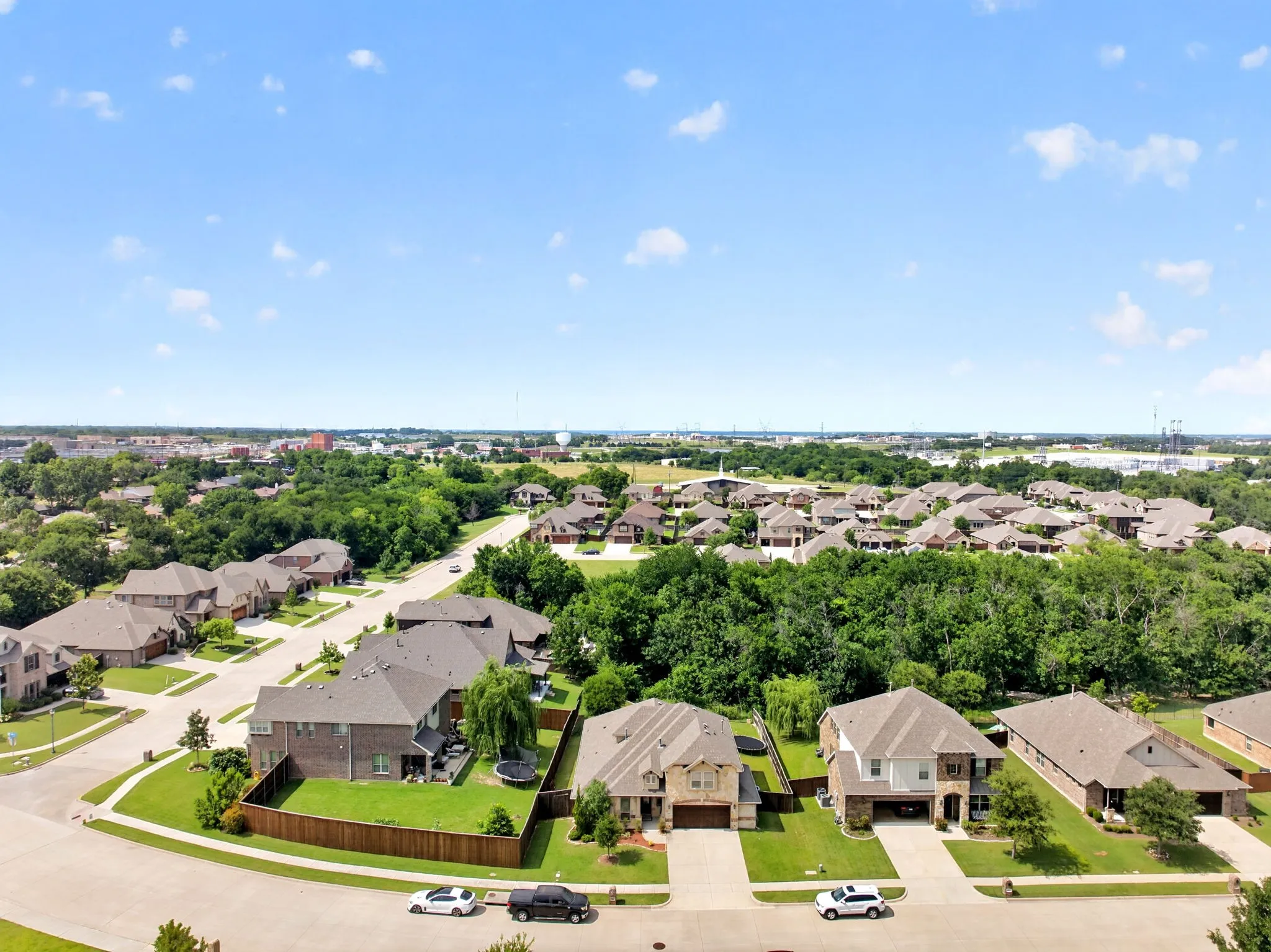 Residential neighborhood featuring single-family homes with varied architectural styles