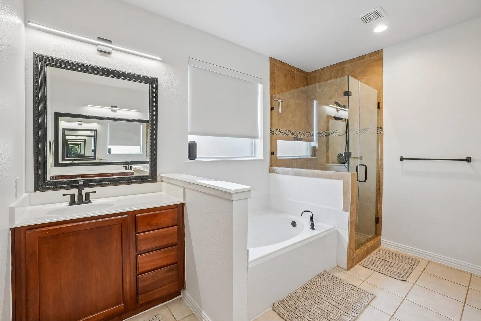 Primary bathroom with Hi & Her sinks