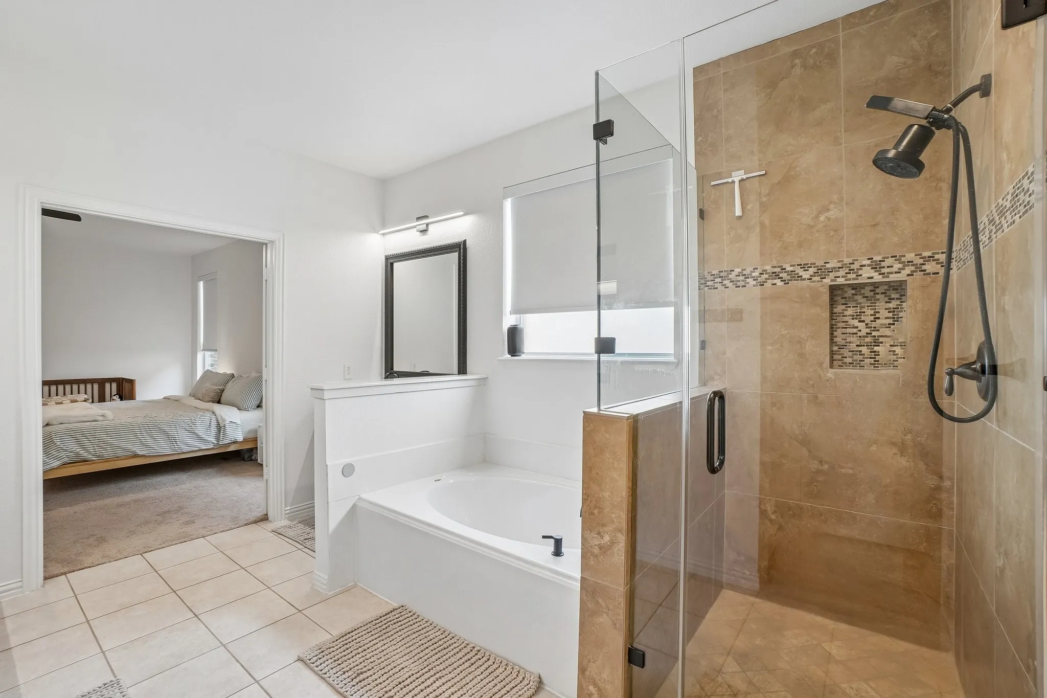 Primary bath with seperate shower & soaking tub