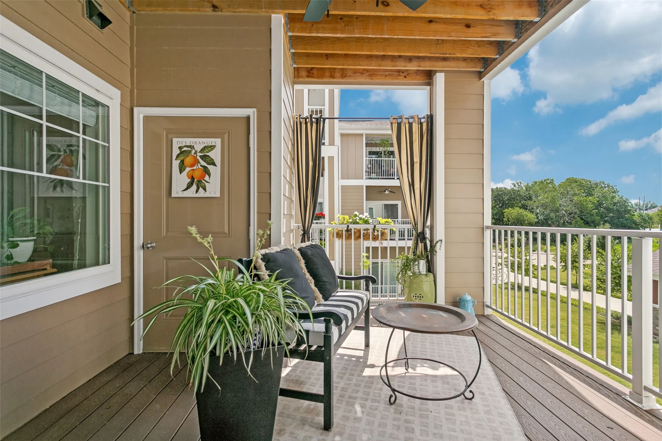 Imagine morning coffee or an evening beverage outside on your private balcony.