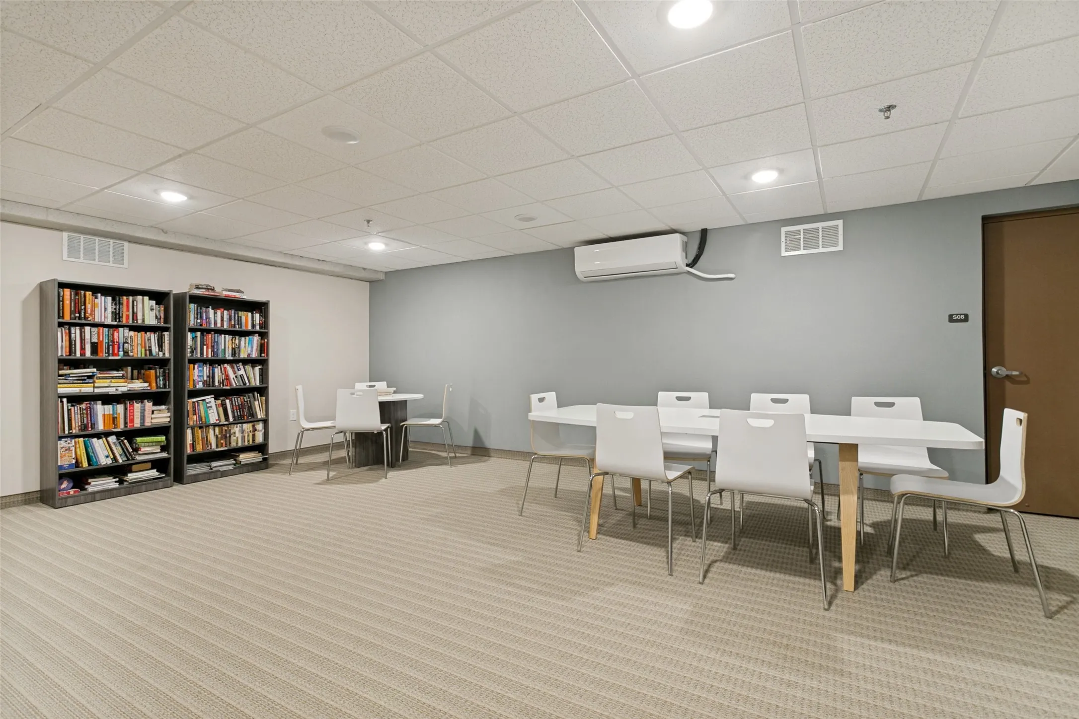 Multi purpose room for reading and crafts.