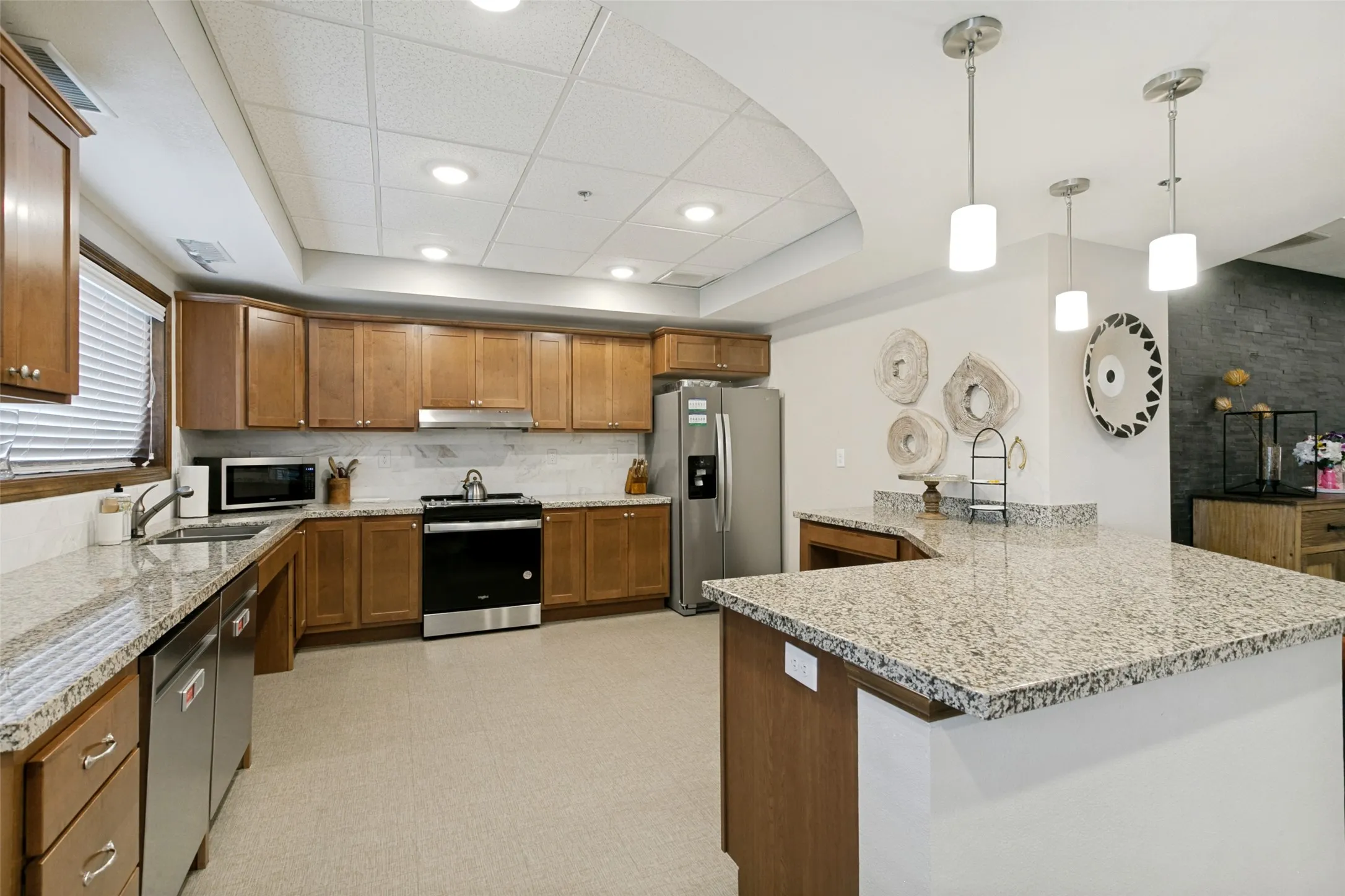 Another community kitchen is available for events and gatherings.