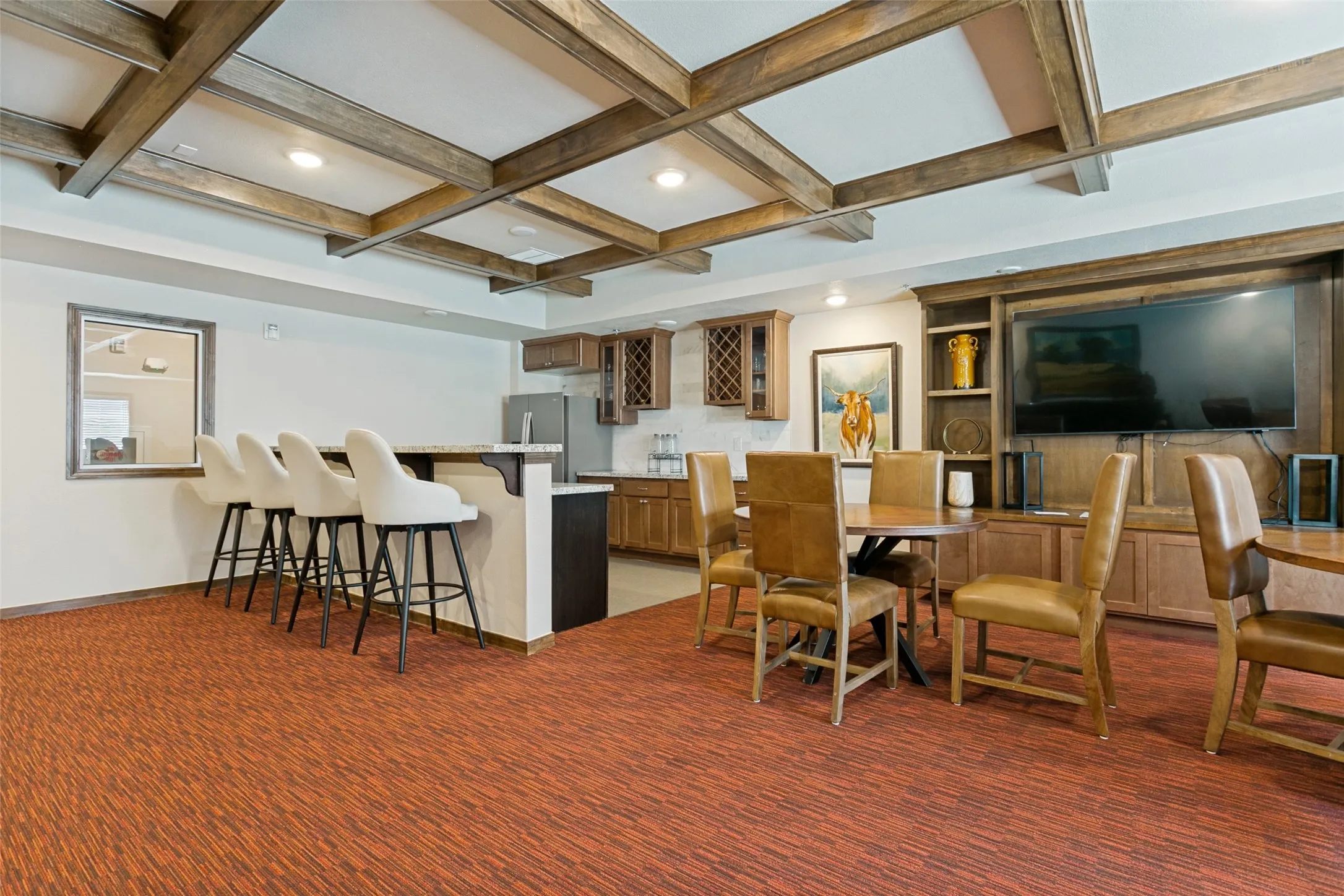 The community has event space with kitchen and bar space for your entertaining needs as well as community wide events.