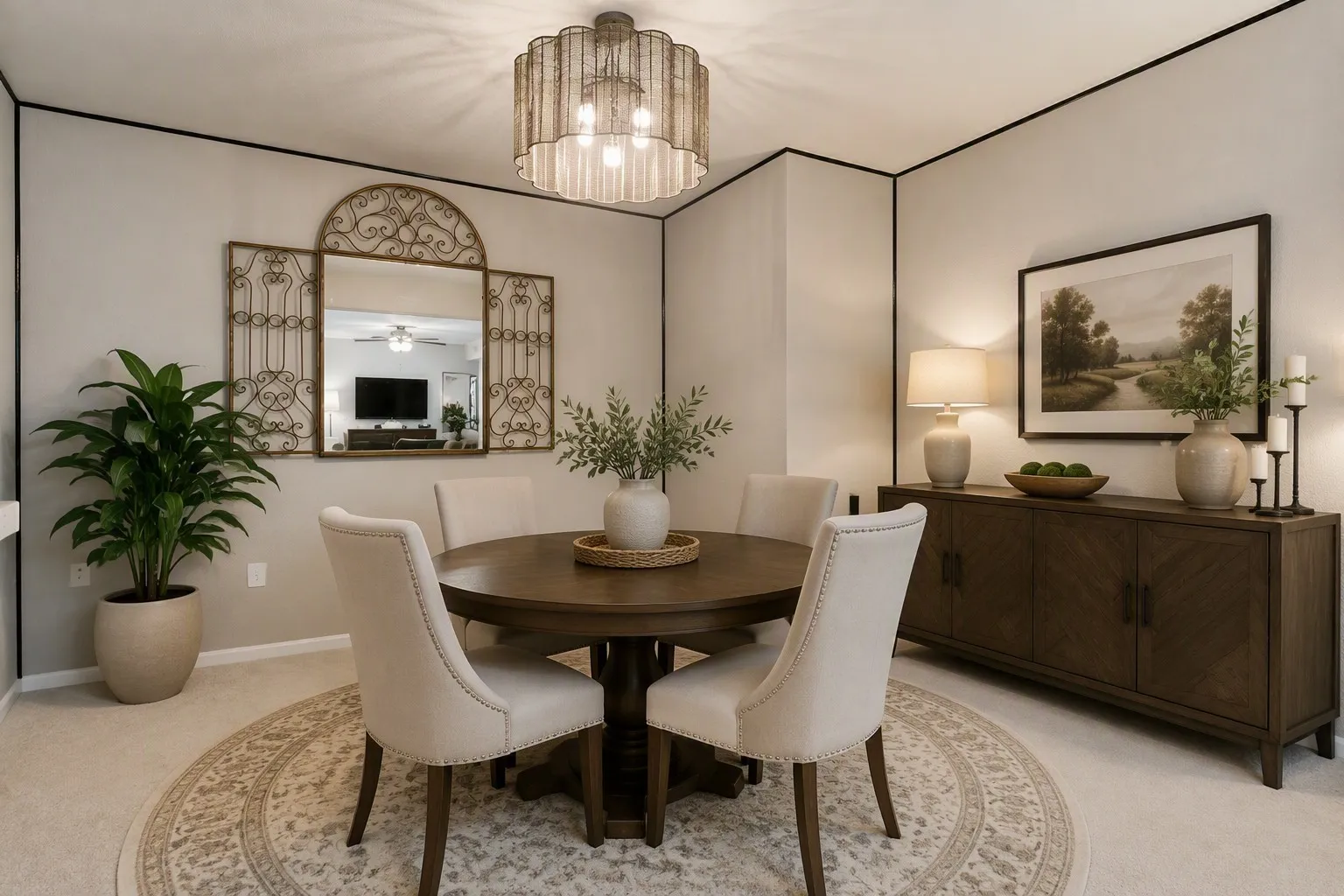 This den space can be easily created as additional dining space for entertaining (virtually staged).