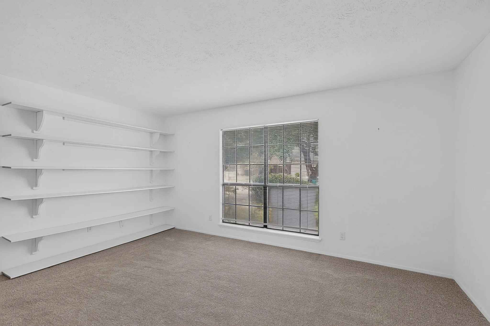 Built-in shelves in second bedroom