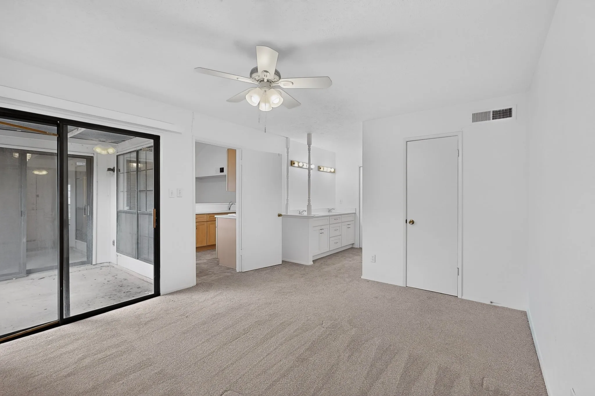 Easy access to the covered outdoor patio