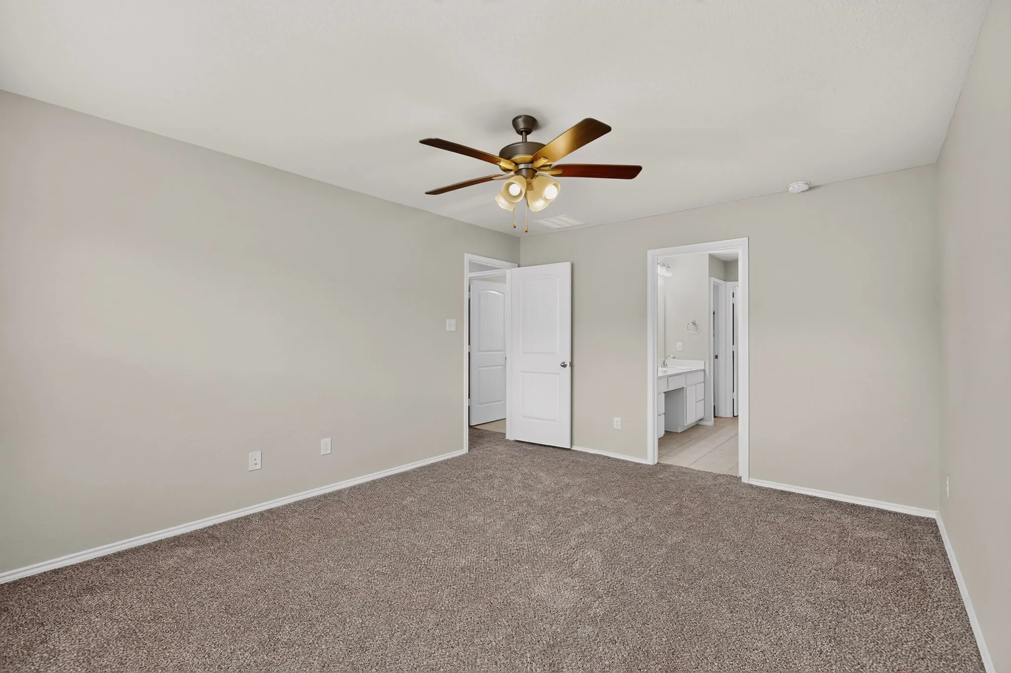 Large and private primary bedroom
