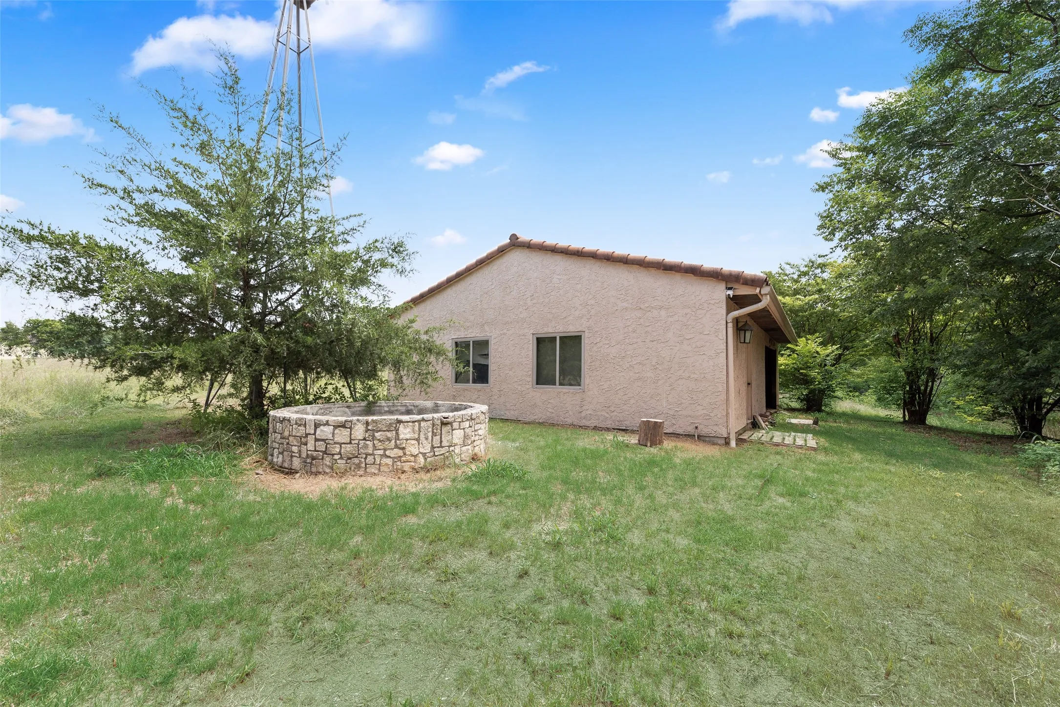 Water trough and detached garage