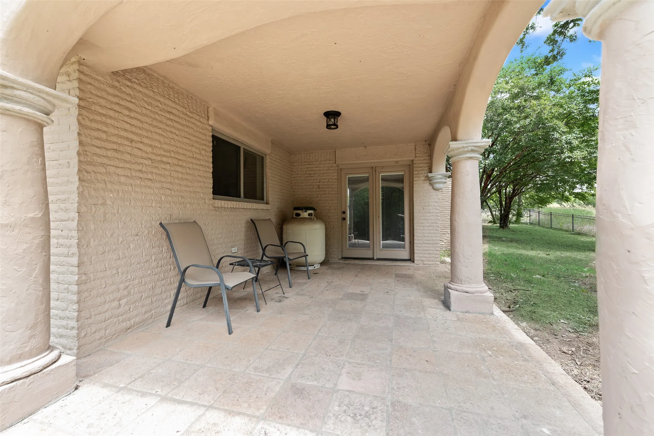 One of the patios off of the home.