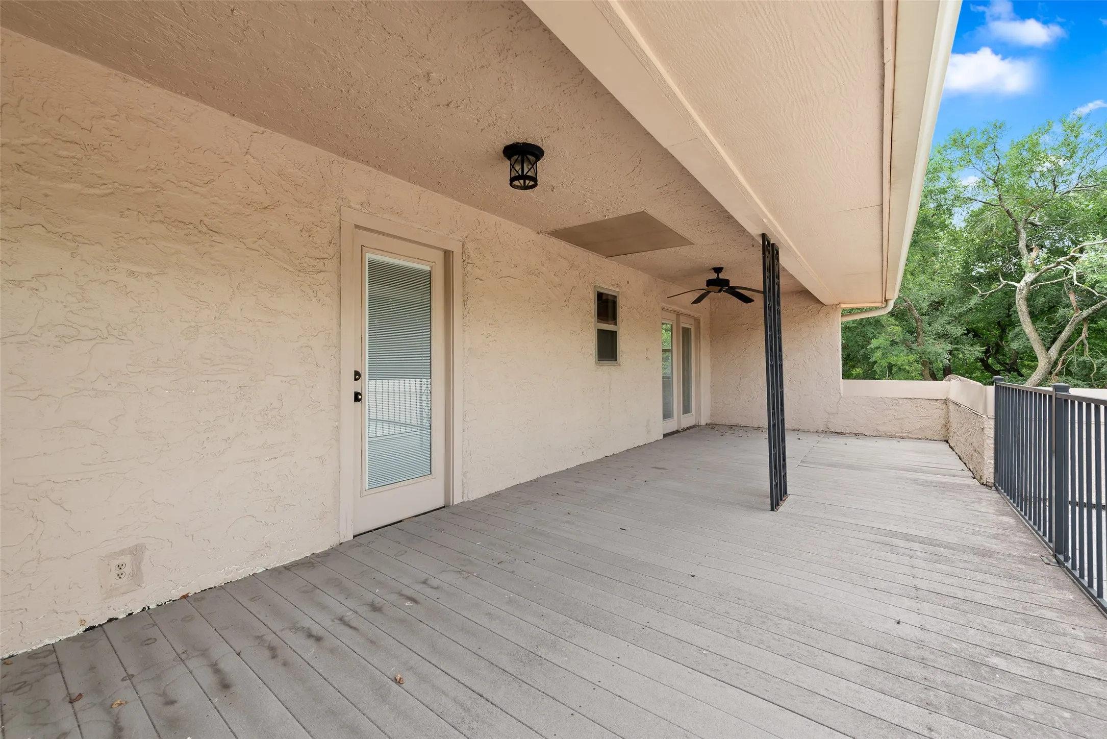 Balcony on 2nd floor overlooking the trees
