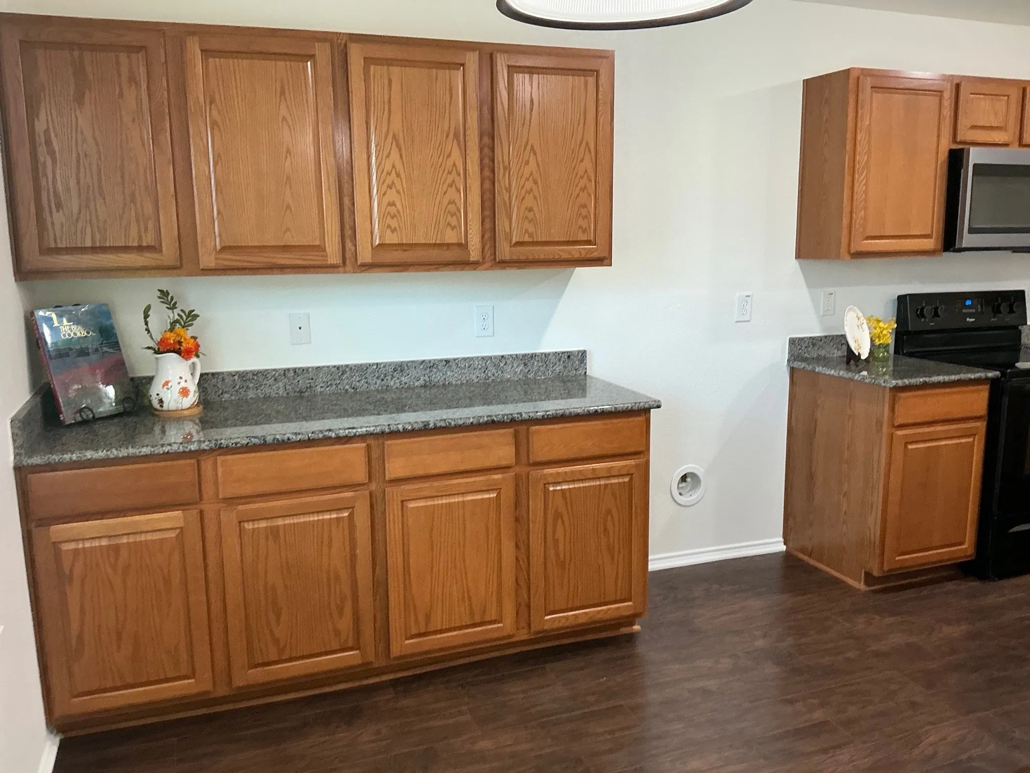 Extra cabinet space in the breakfast area