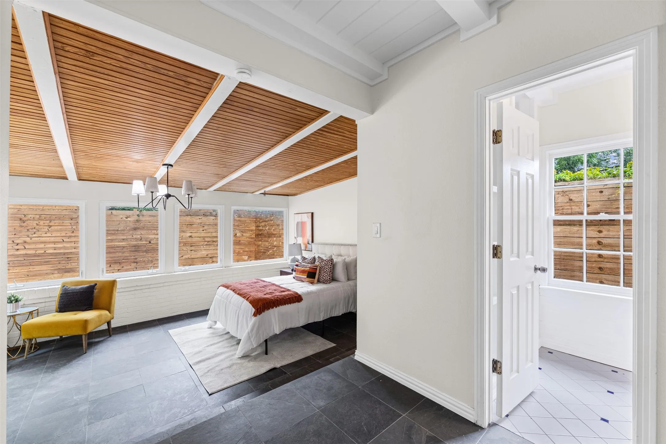 Spacious bedroom and bath with tons of natural light