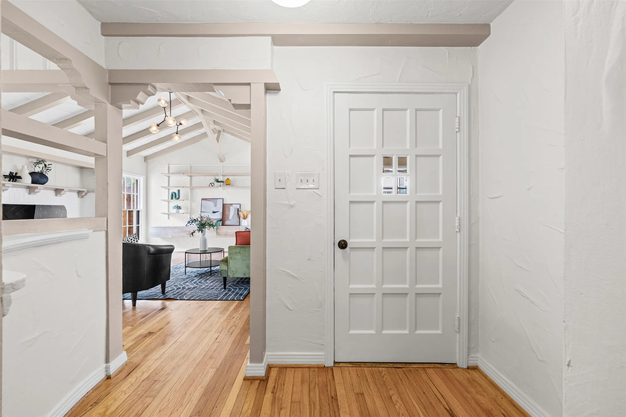Entryway looking into living room