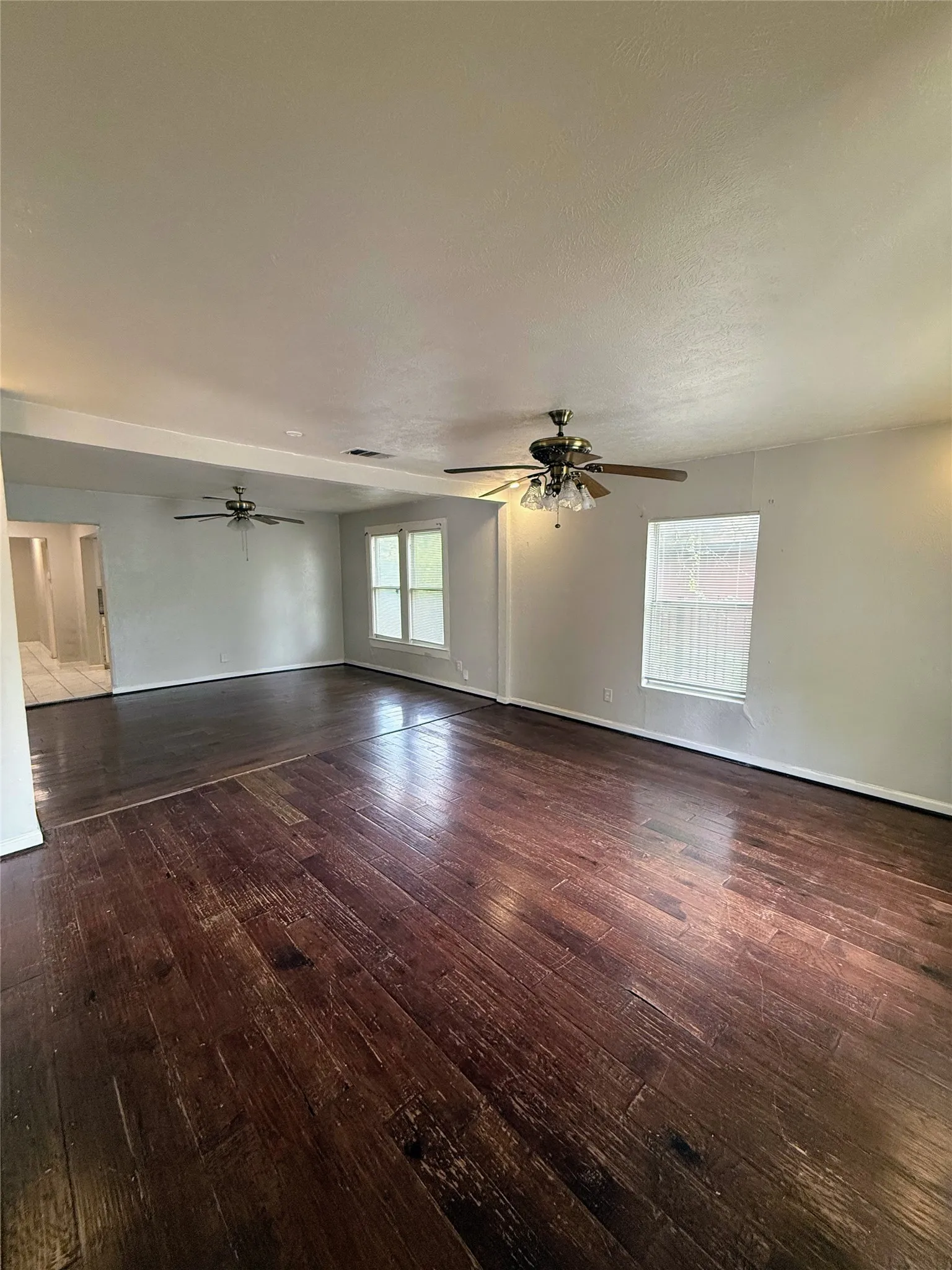 Wood floor living room from the entrance door