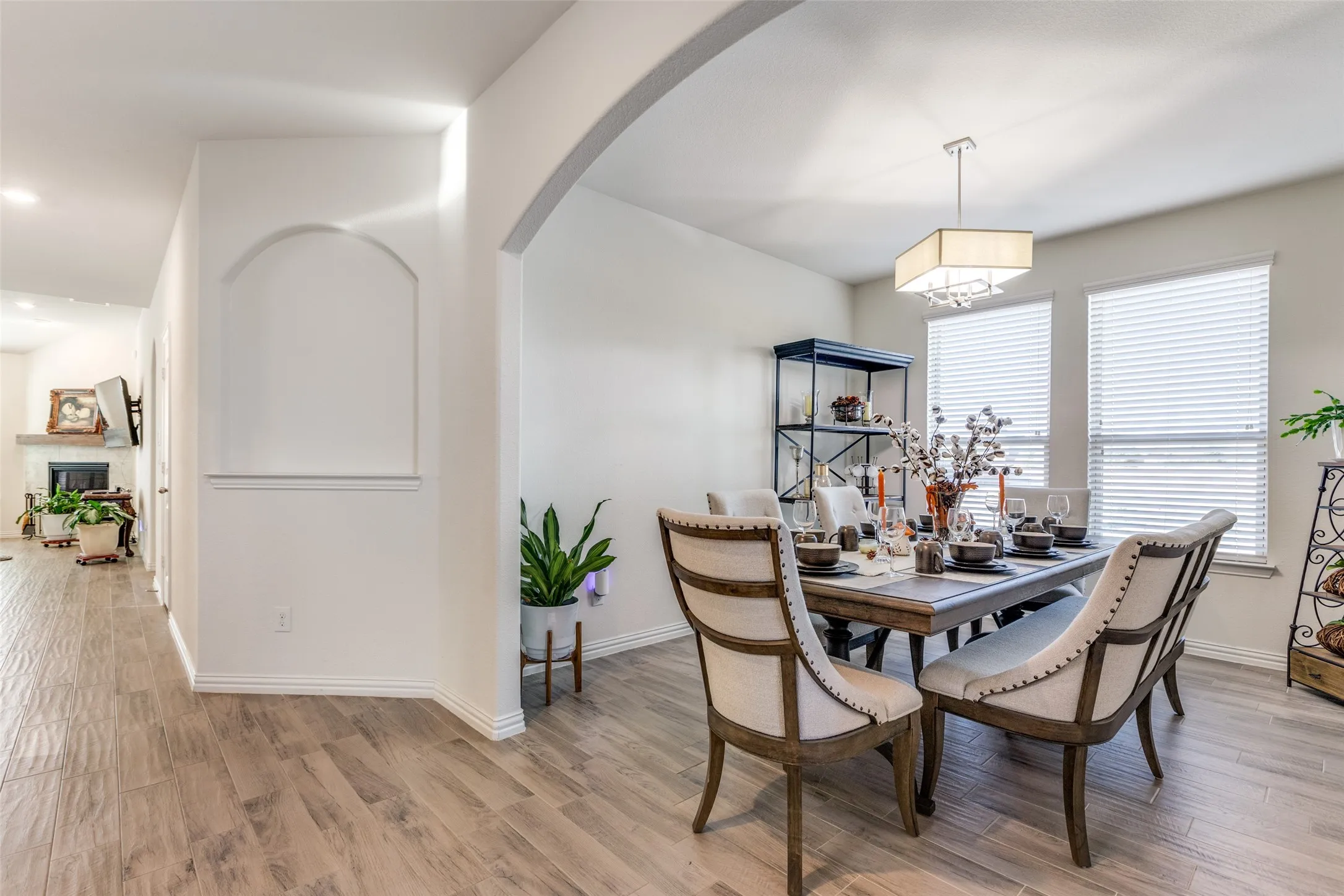 Dining room featuring light wood-type flooring