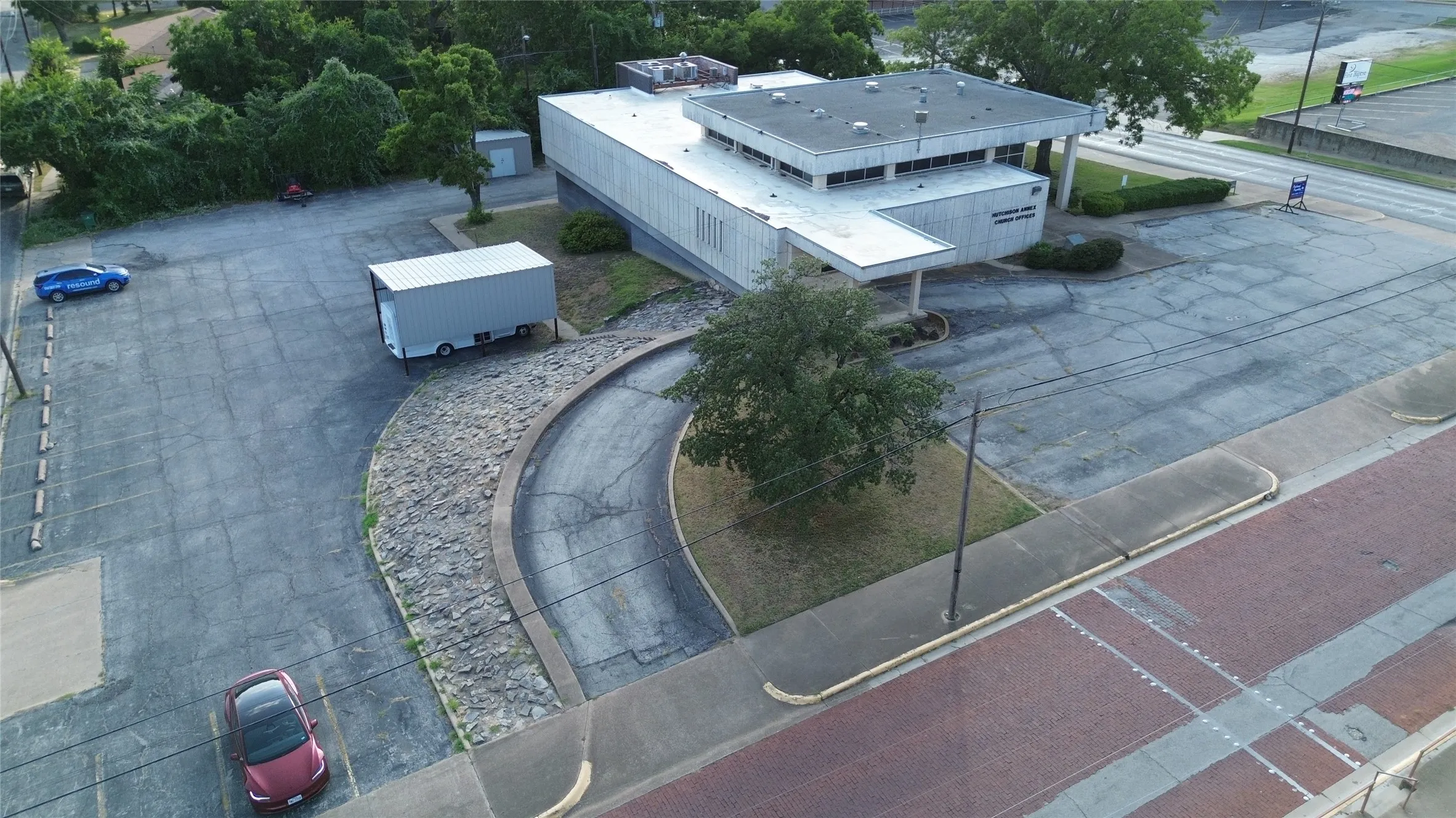Aerial of the building