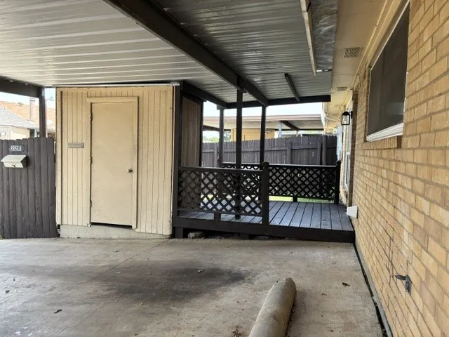 Covered patio at back door