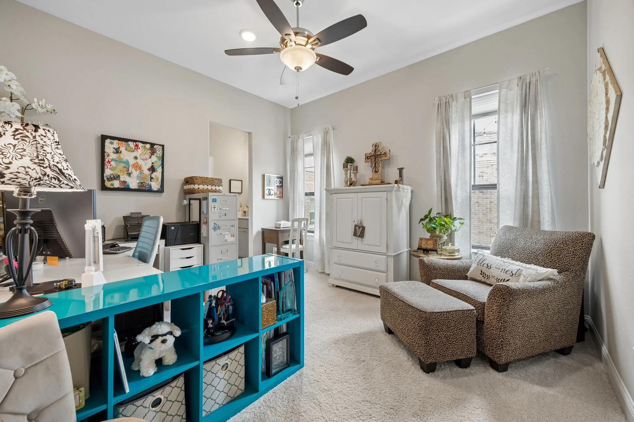 Secondary bedroom being used as second office