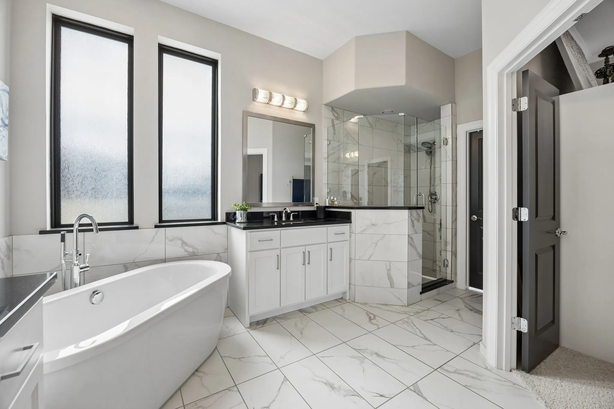 Primary bathroom with modern details