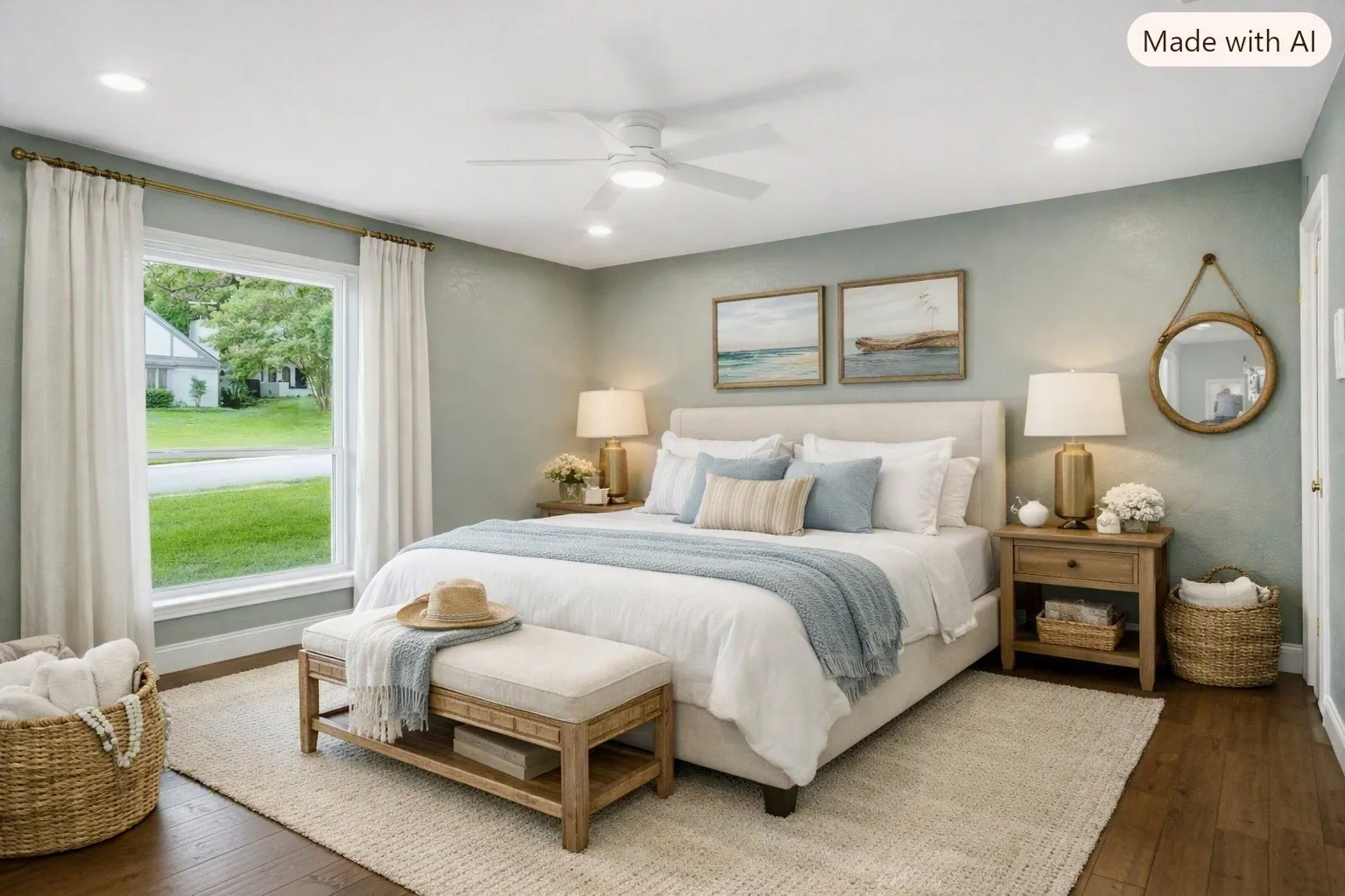 Primary bedroom, virtually staged to pique your imagination!