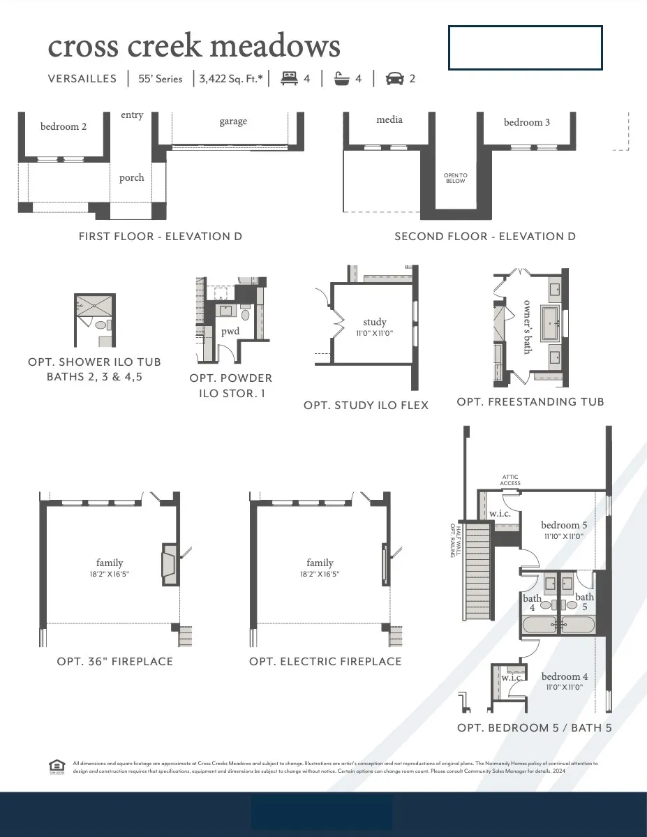 This outstanding floor plan features elevation D, the optional powder bath, freestanding tub, study and so much more!