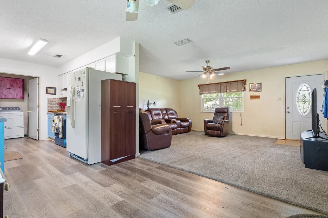open living room to dining