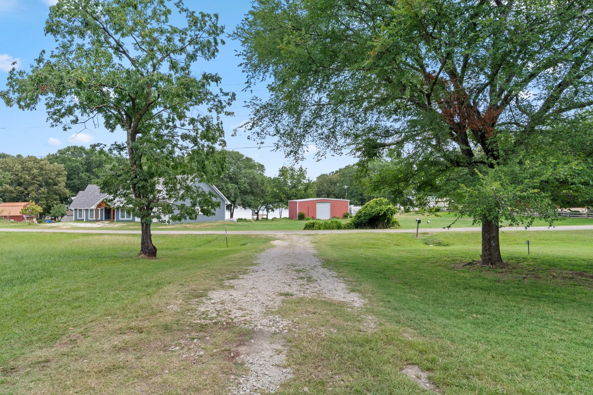 driveway lake view across road