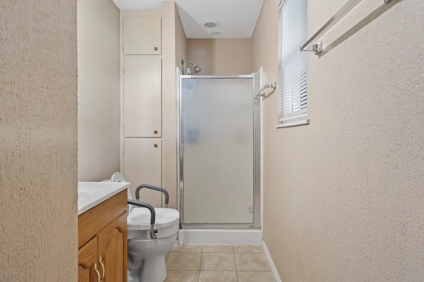 shower and vanity/ built in storage