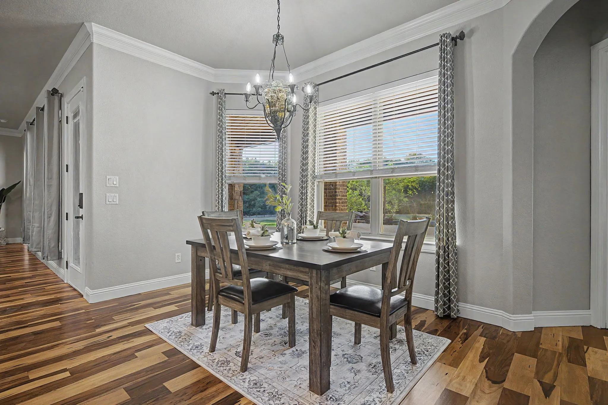 Spacious dining area with updated finishes and convenient access to the kitchen and main living spaces.