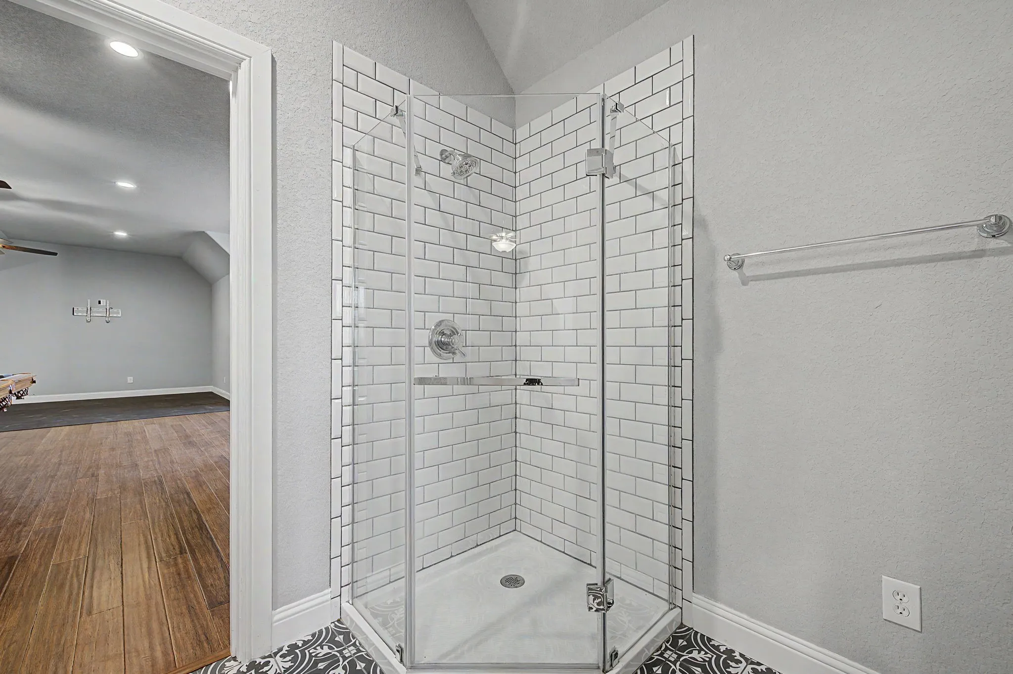 Private ensuite bath serving the upstairs bedroom.