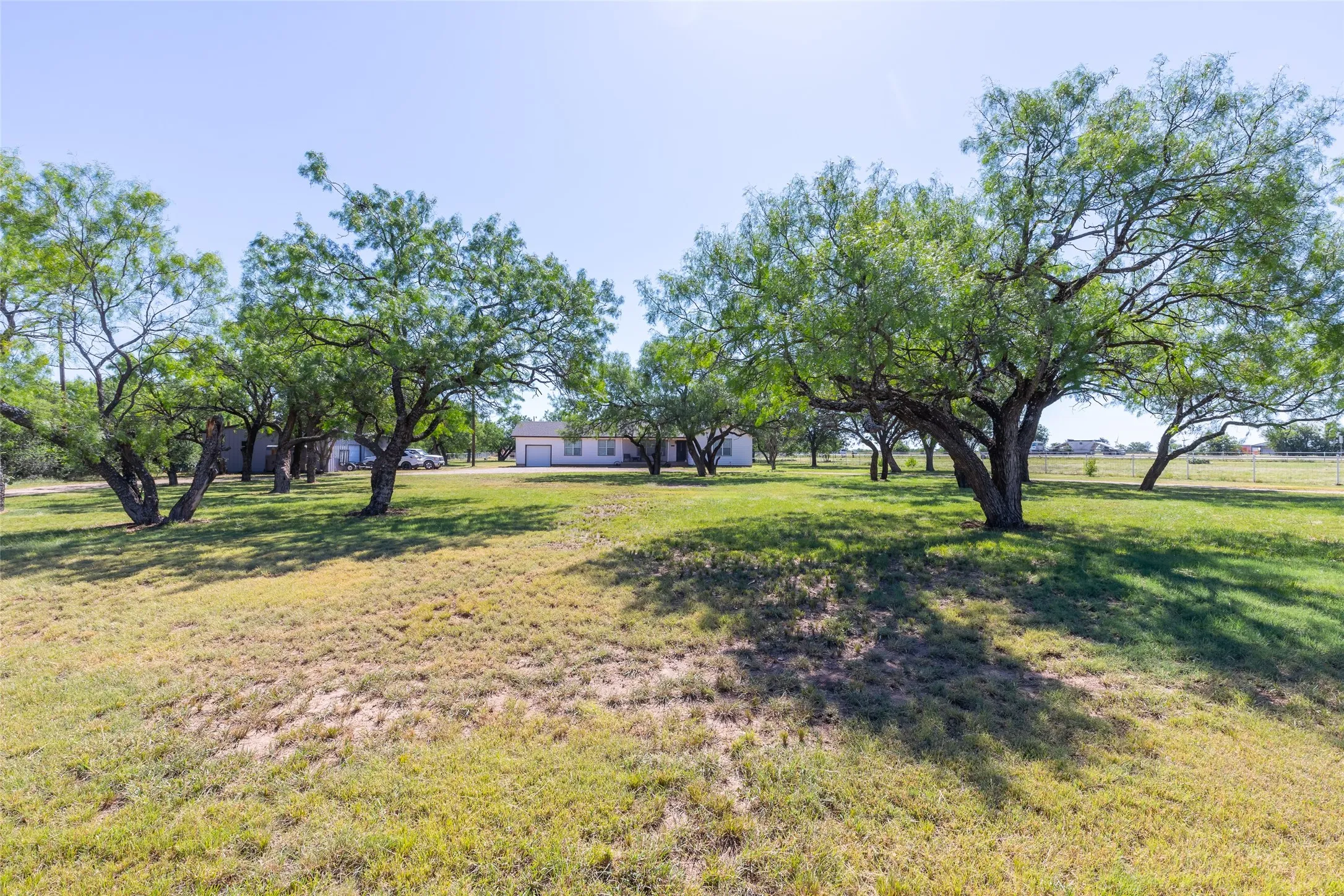 Expansive property featuring numerous mature trees and a manicured lawn