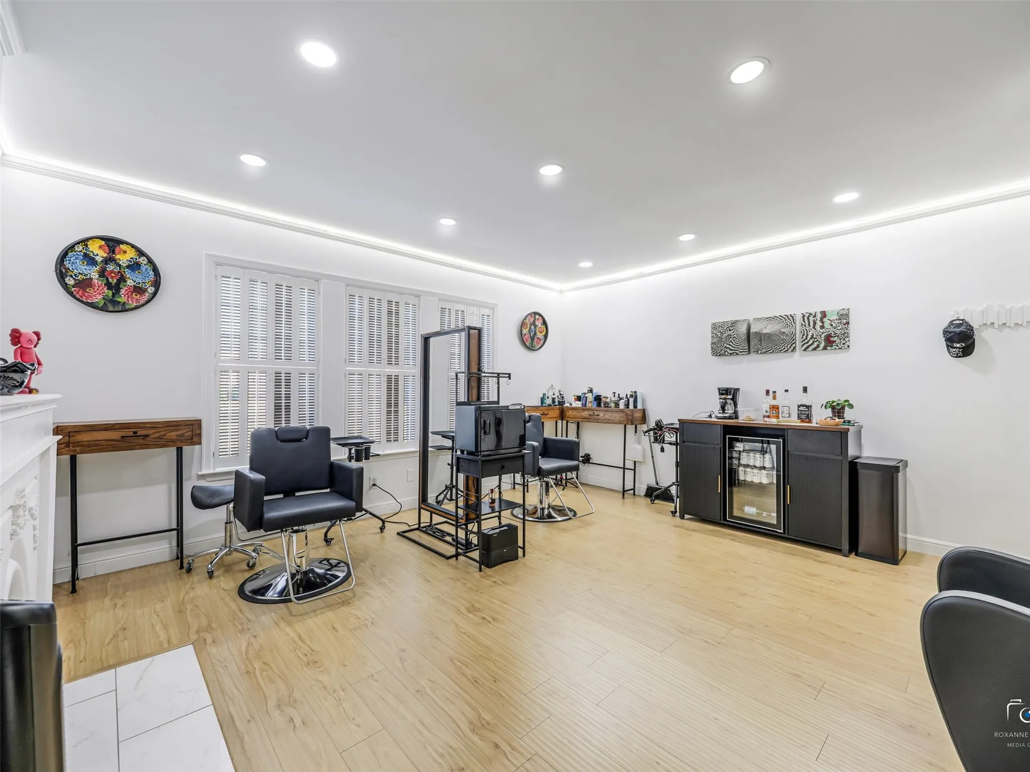 This is suite 102 and is currently occupied by a barber.