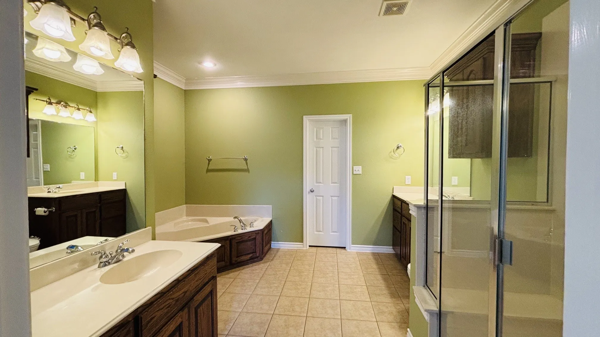 Separate vanities.