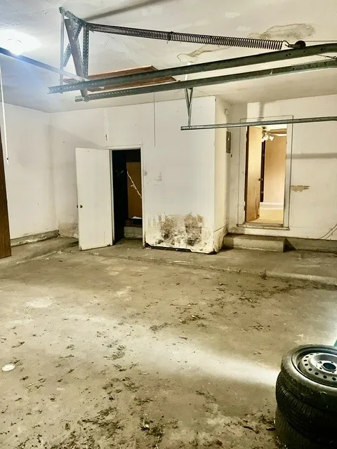 Large garage with storage