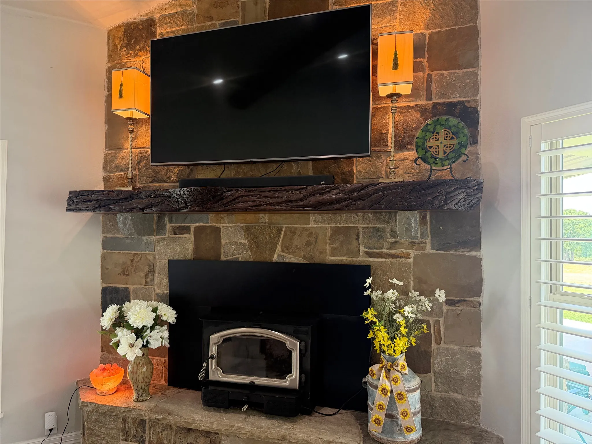 Fireplace Mantle and Lopi Insert