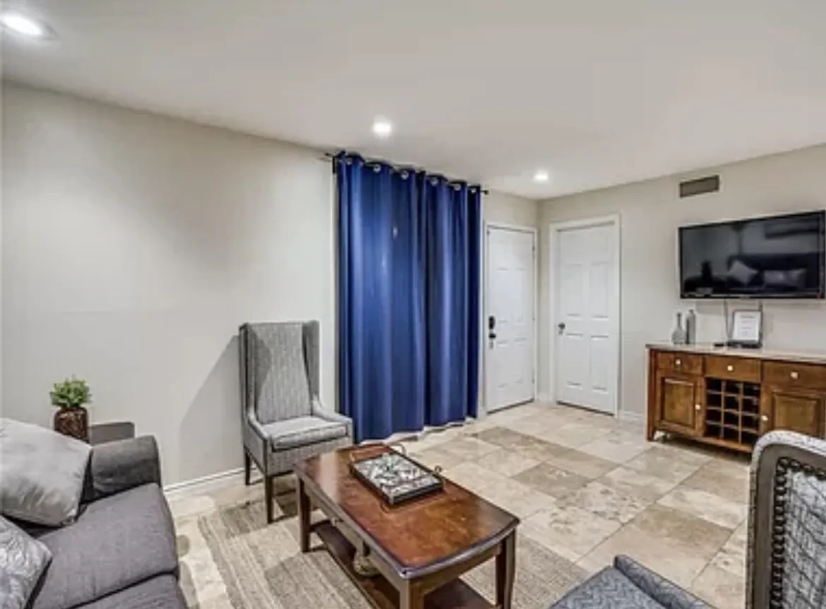 View of tiled living room