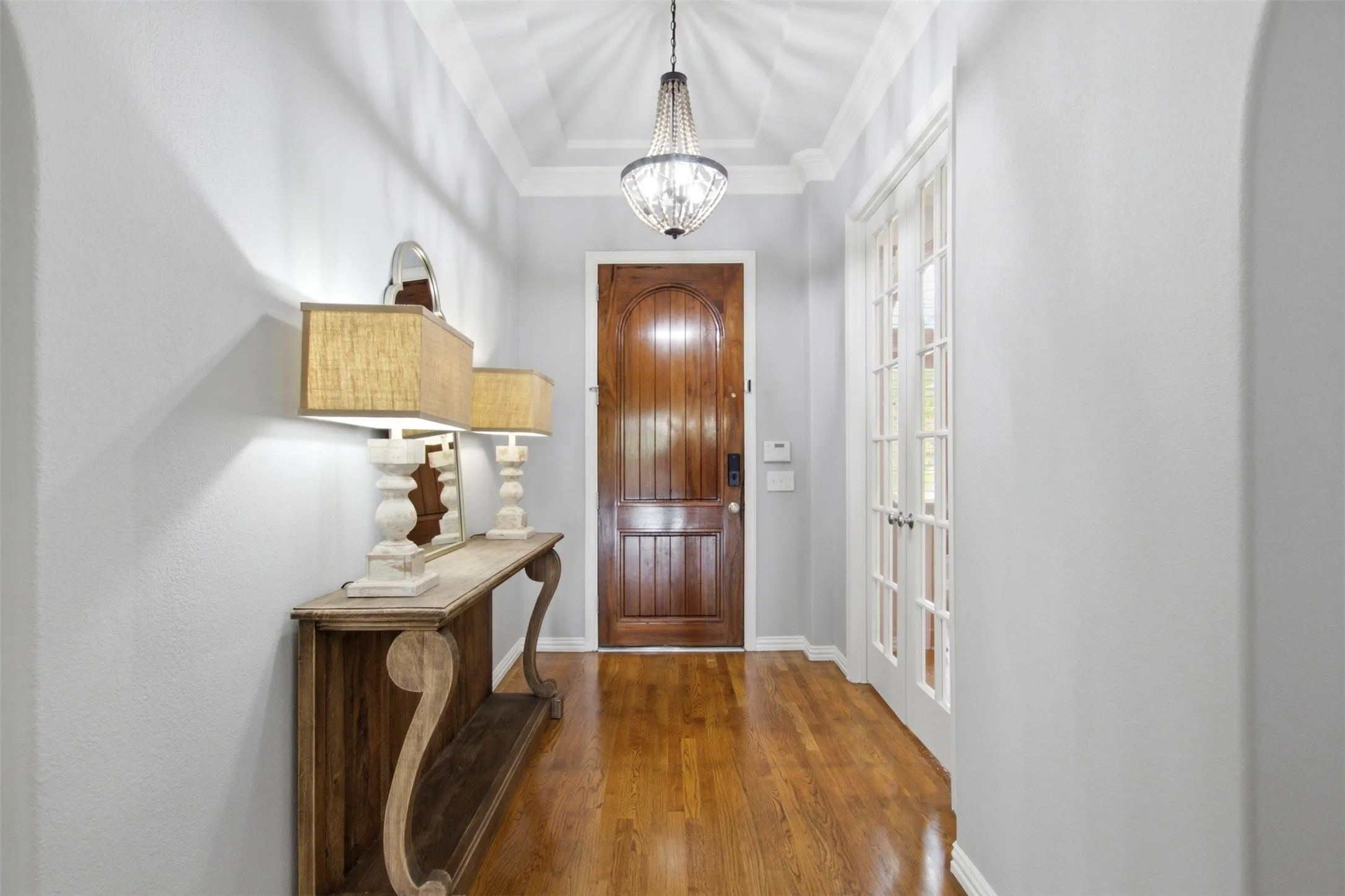 Entry with 8 Ft Solid Wood Front Door