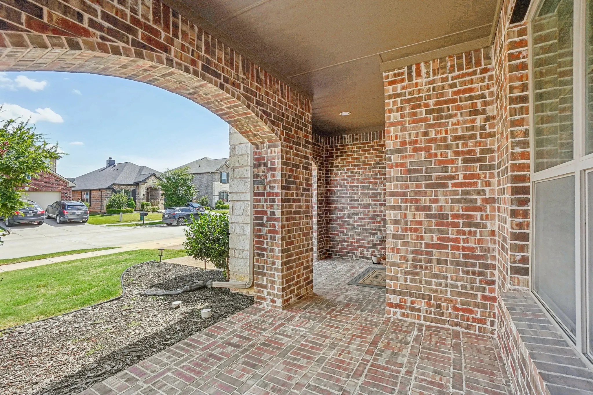 Porch featuring a residential view