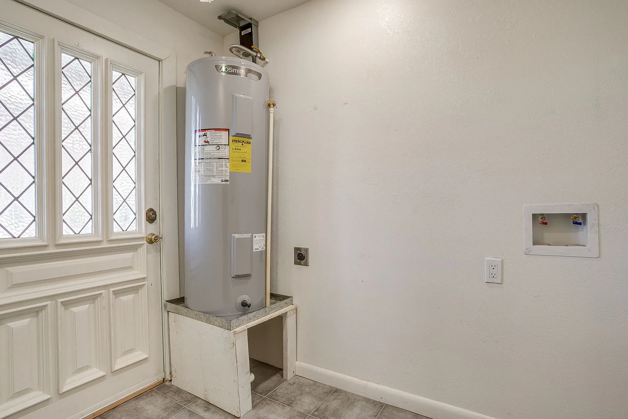 Utilities featuring electric water heater
