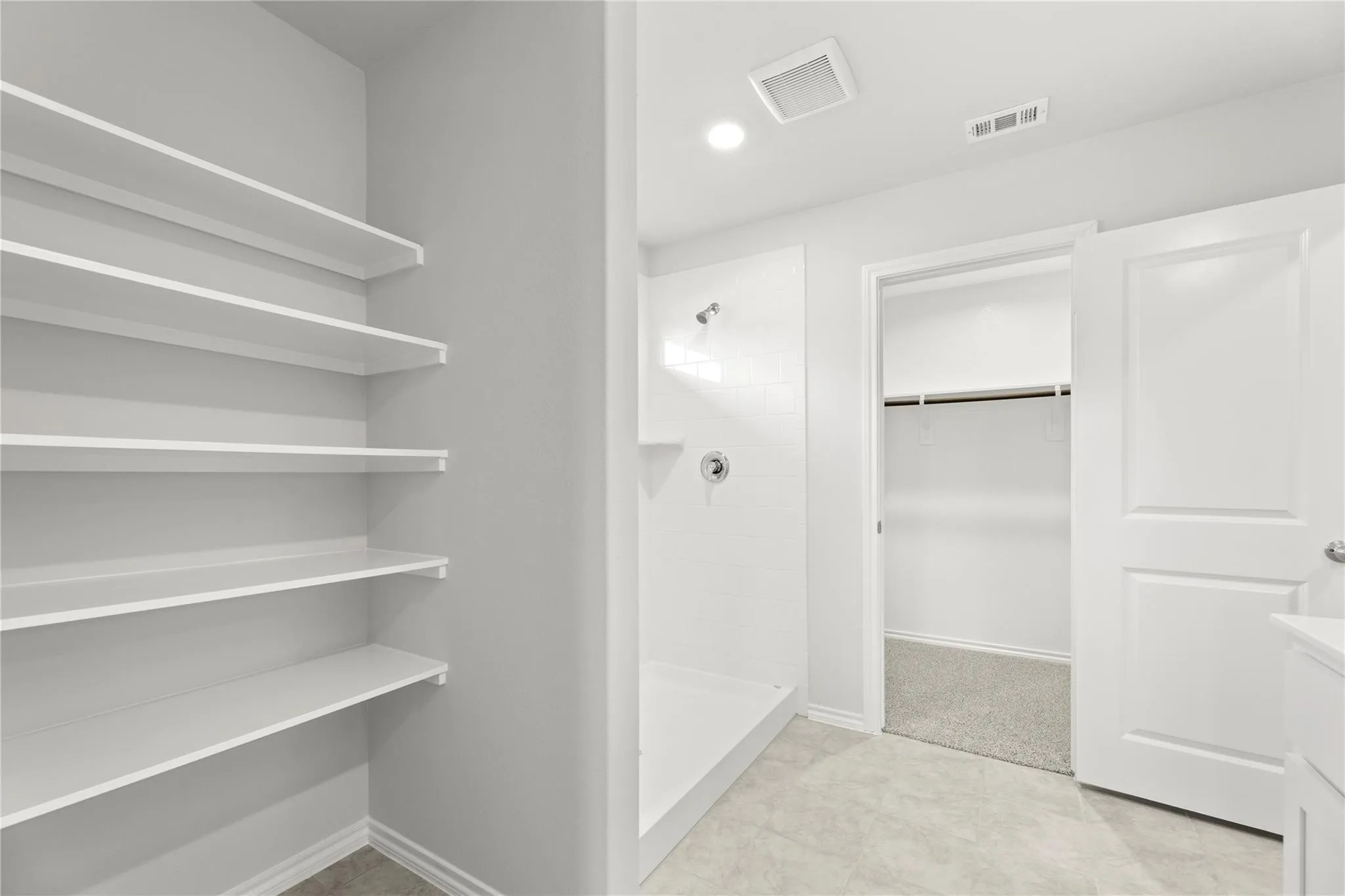 White shelving system offering ample storage