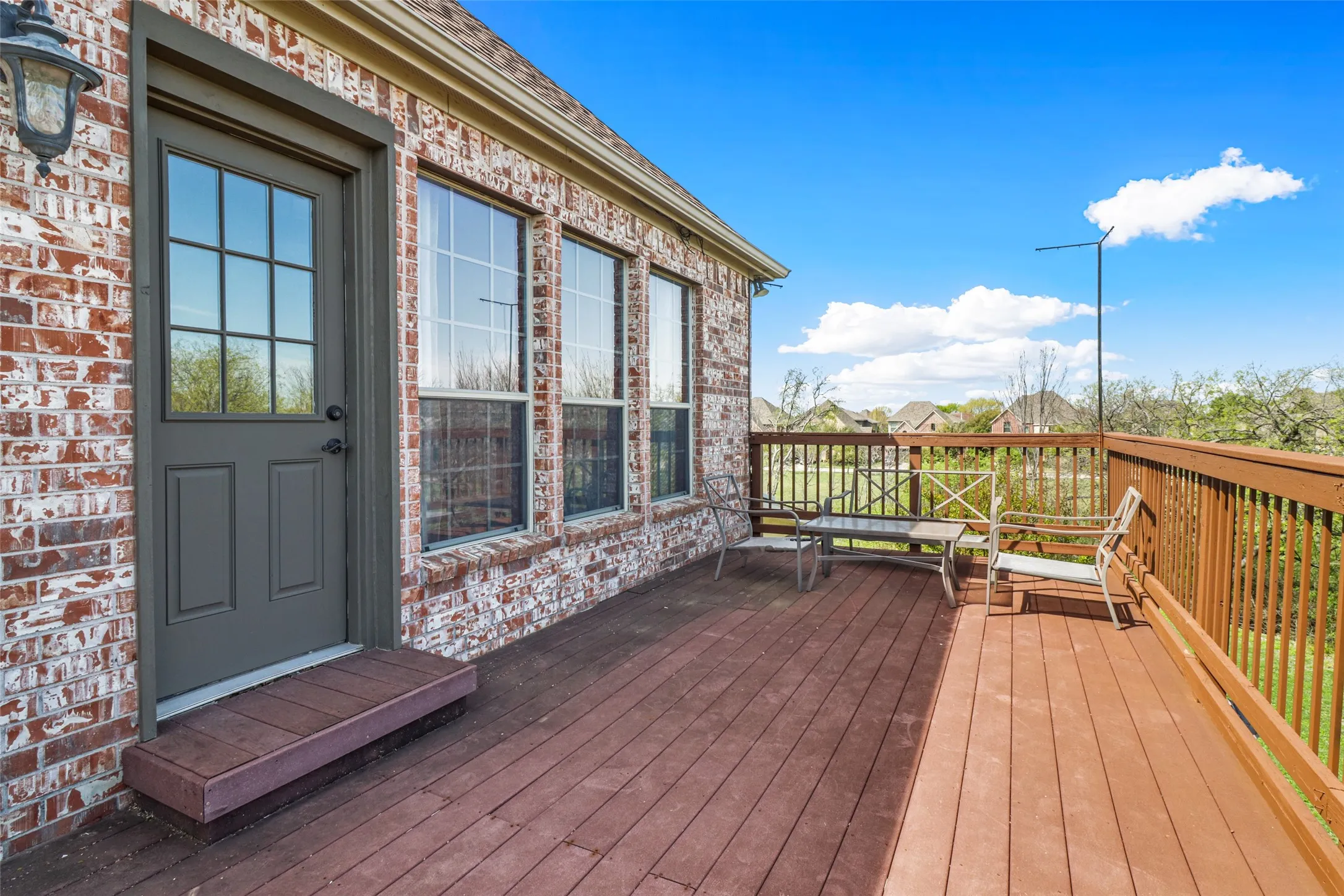 Deck just outside primary bedroom