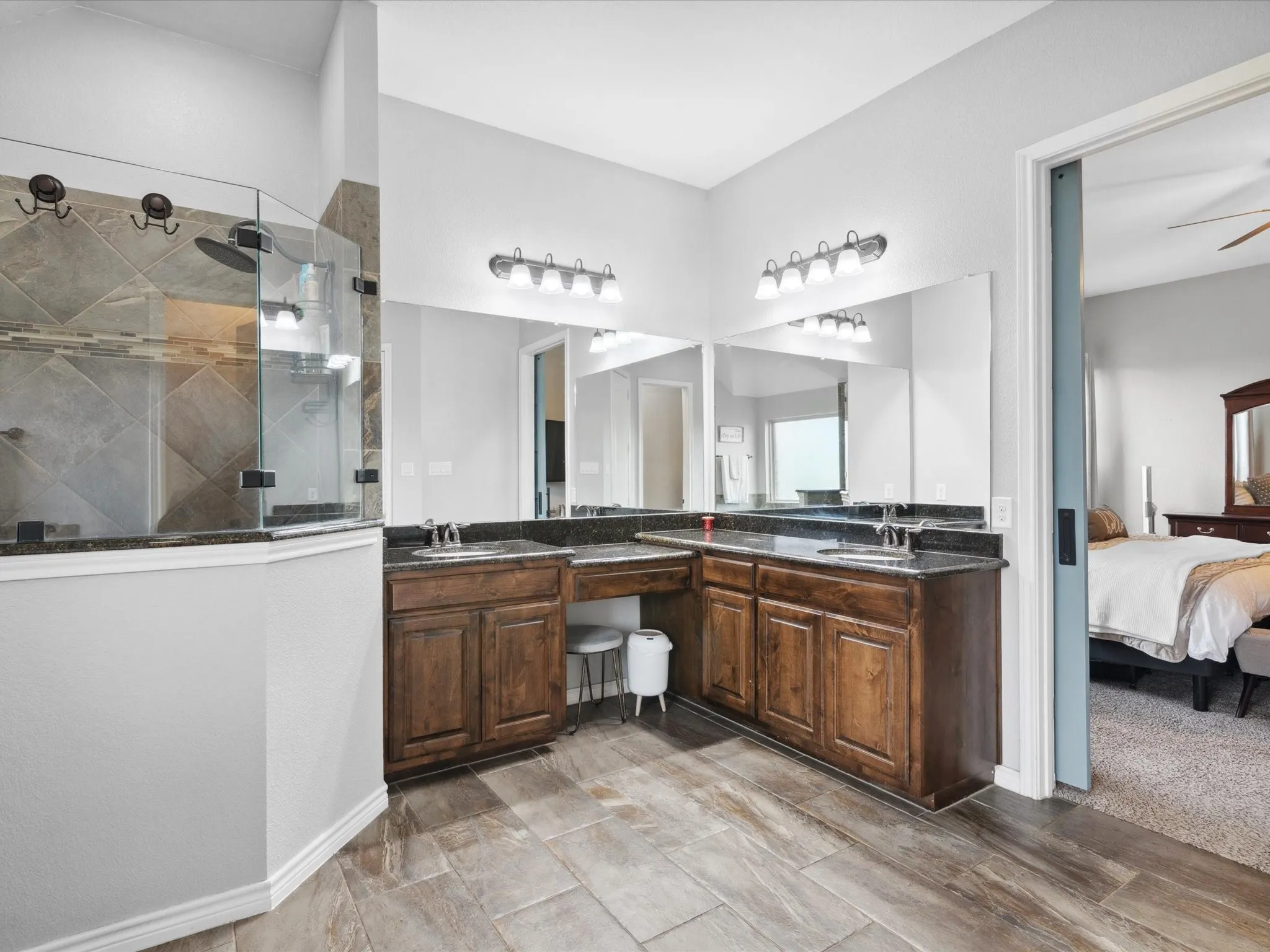 A view of the vanity