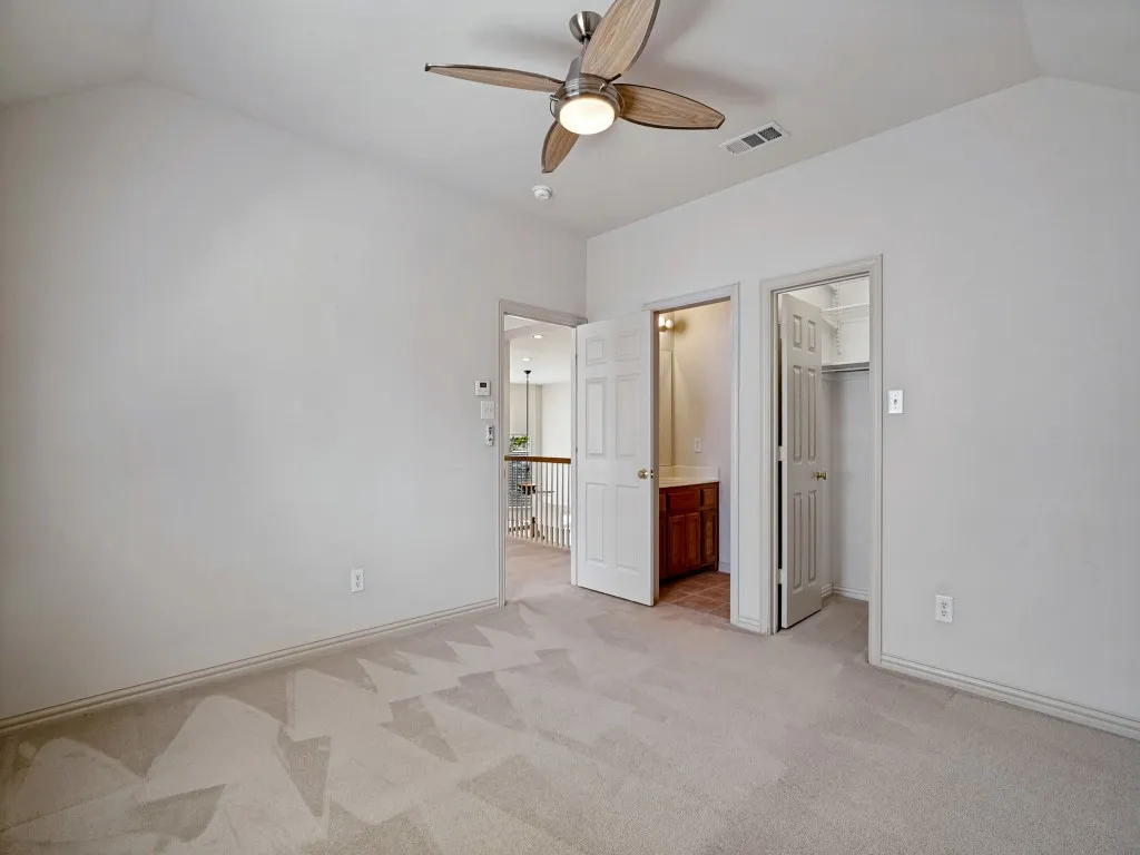 Upstairs bedroom with connecting bath