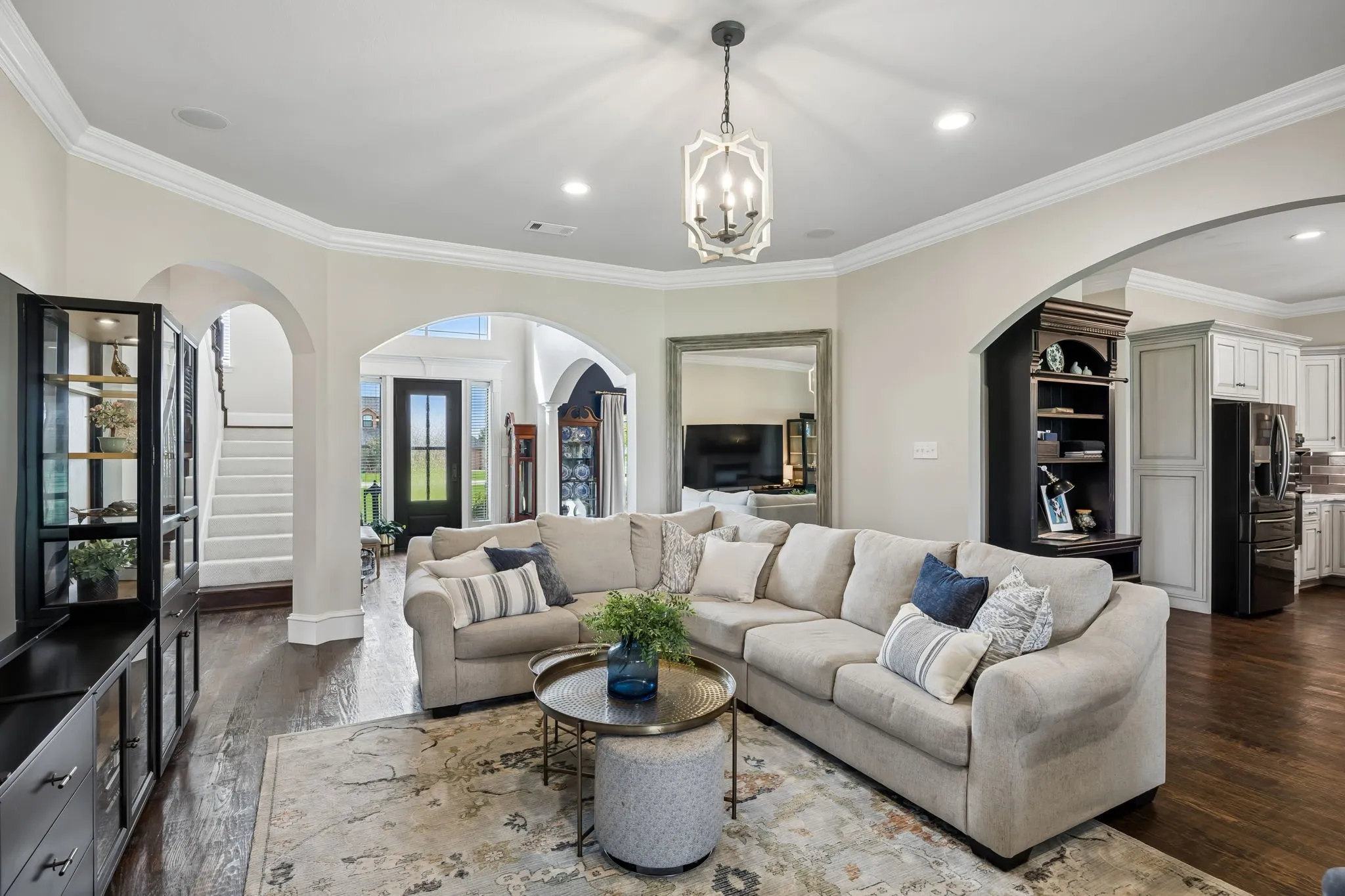 Spacious living area looking towards the front entry