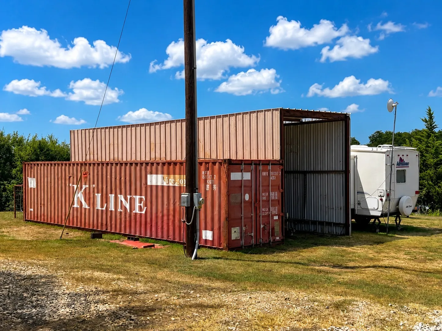 Shed is welded to container