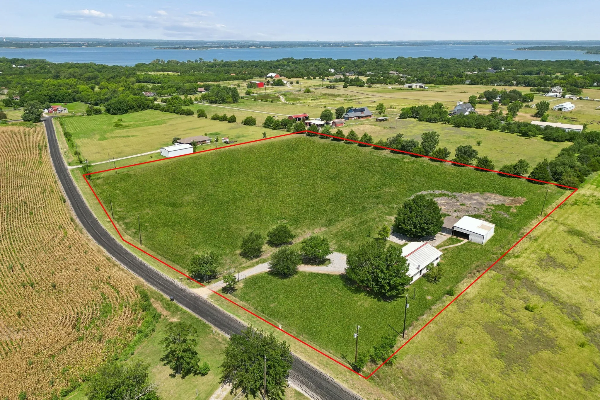Outlined in red is the entire 6.5 acres. Imagine what you can do with such a beautiful piece of property. It can be subdivided 1 time.